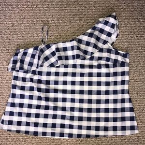 Lane Bryant Checkered/Plaid one shoulder Top